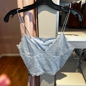 Garage Sky Blue Lace Camisole